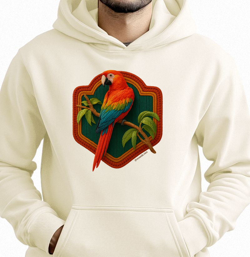 Aves em Linha - Arara - Moletom Hoodie