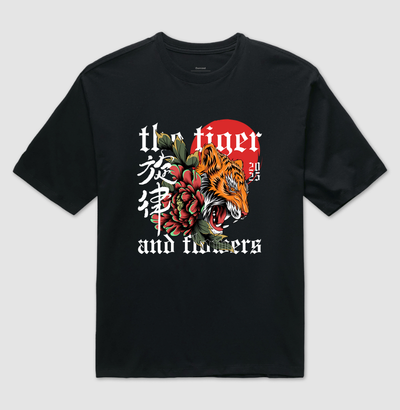 Tiger and Flowers
