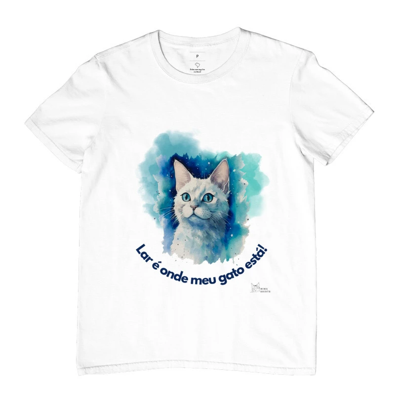 Camiseta "Lar é onde meu gato está" 