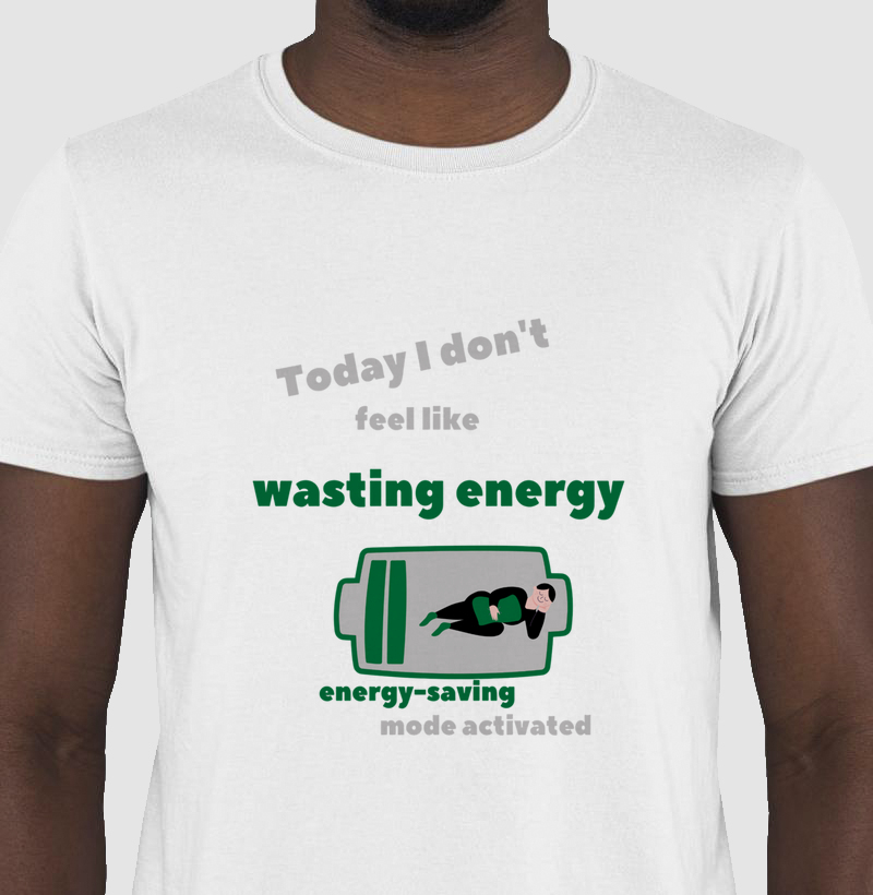 Camiseta economia de energia