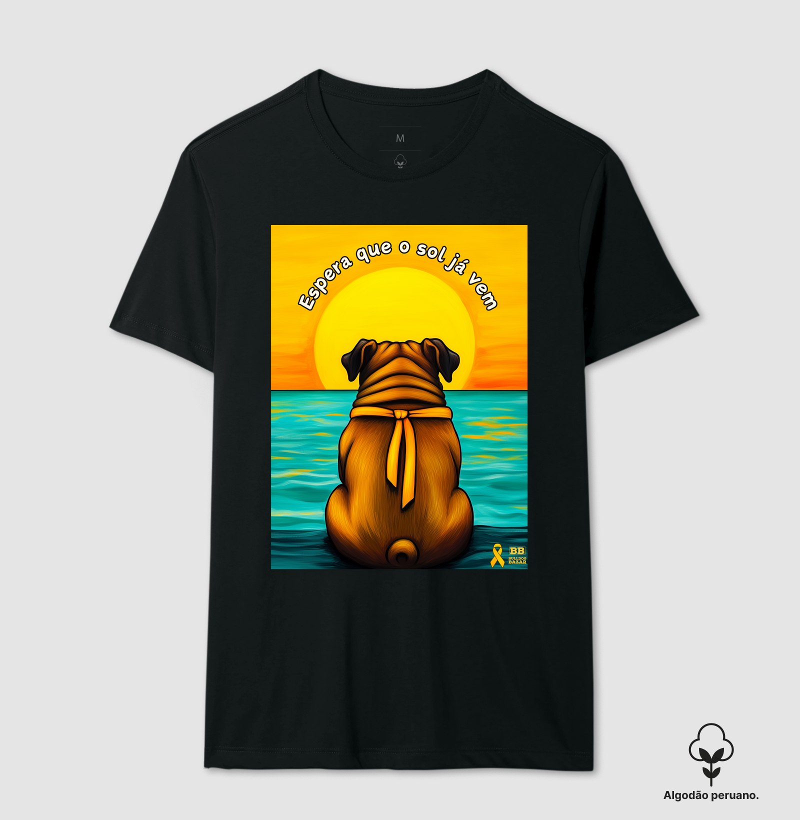 Camiseta Premium Bulldog Ingles "Setembro amarelo"