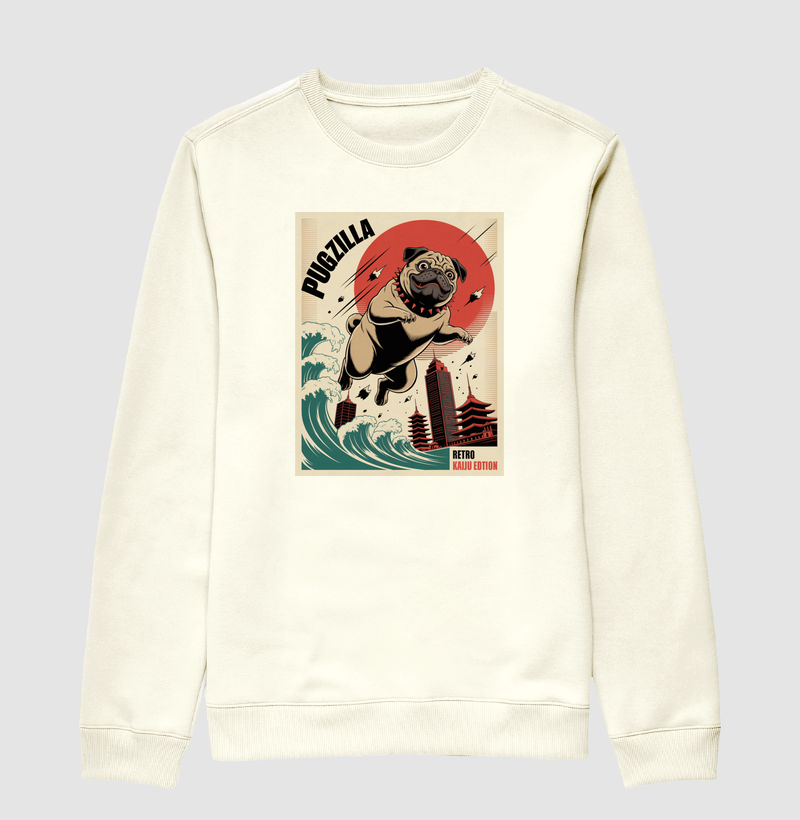 Suéter Moletom Pugzilla - Retro Kaiju