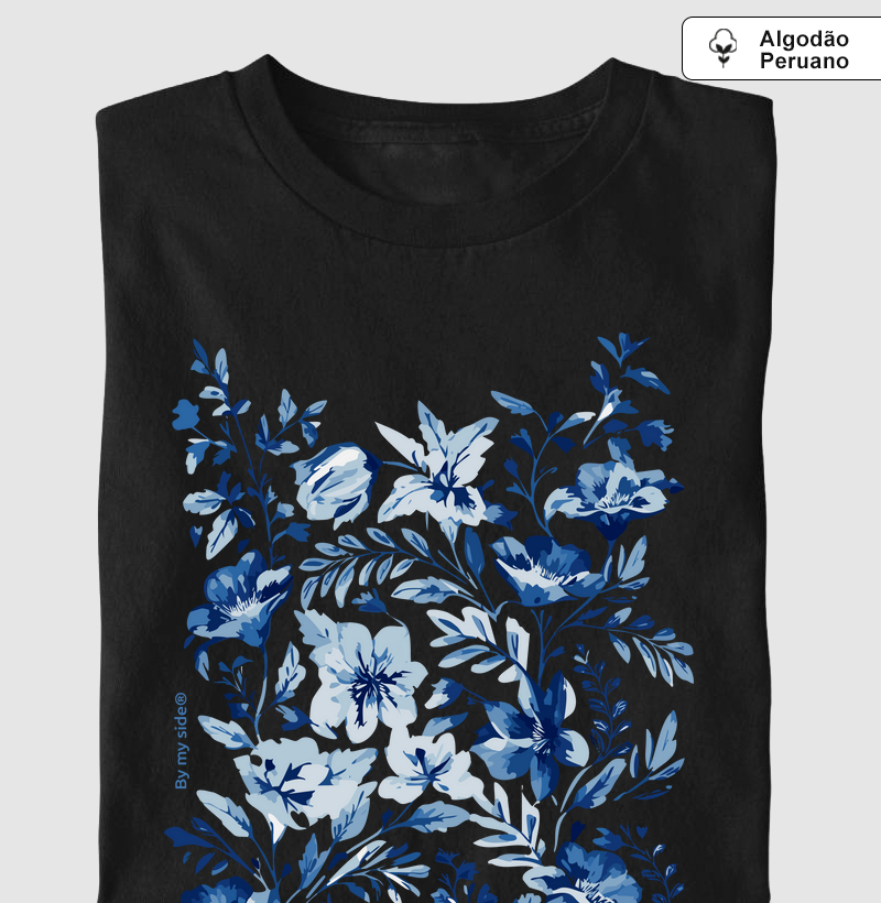 Jardim Azul - Algodão Peruano