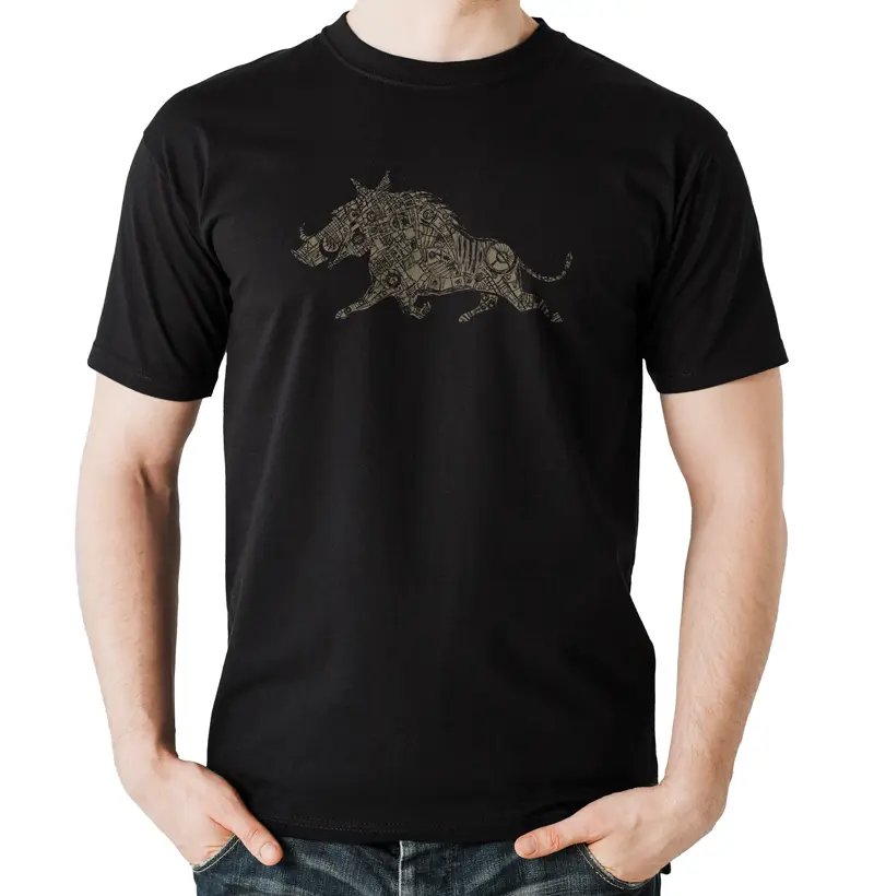 Camiseta Classica preta Joe Joe Javali Artline  