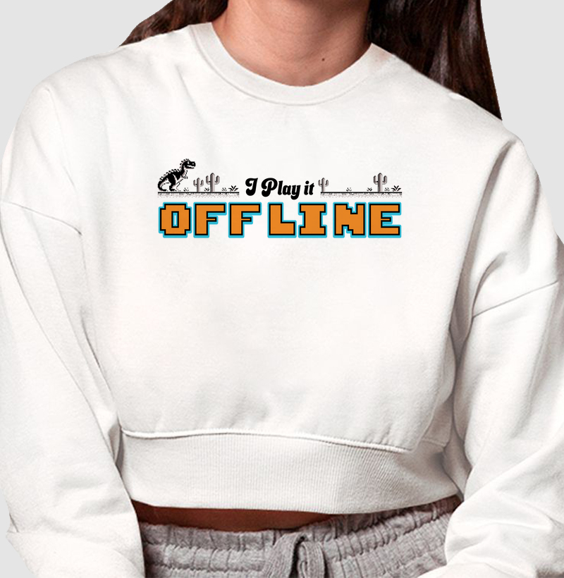 Moletom Cropped “I Play It Offline”