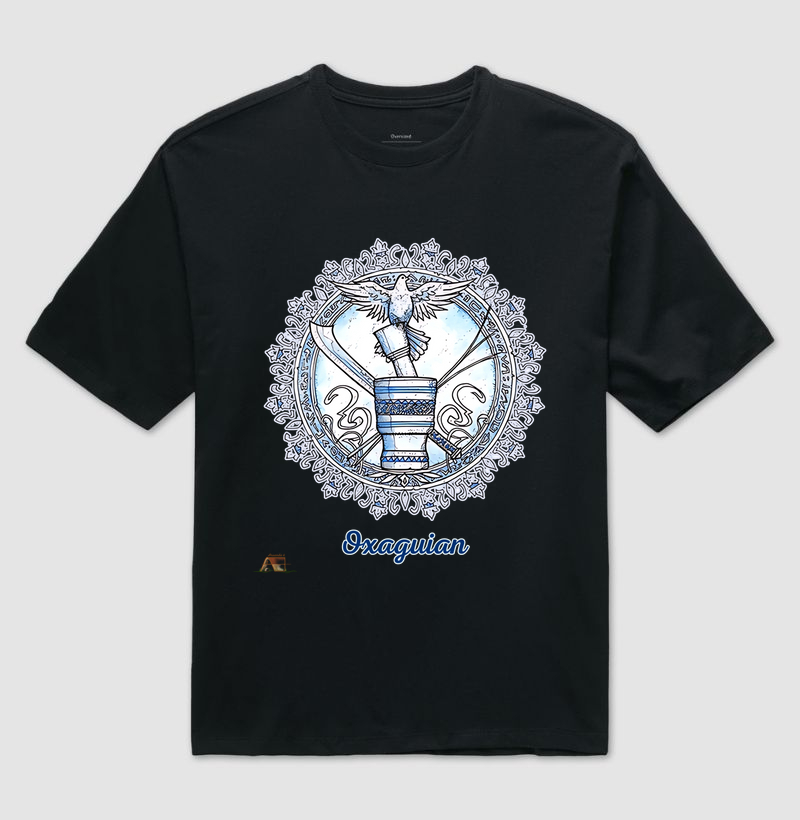 Camiseta Aruanda ê Armas de Oxaguian Sabedoria Jovem em 100% Algodão
