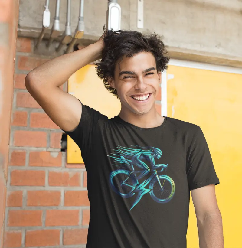 Velocidade do Relâmpago | Quadro de bicicleta dinâmico | Camiseta de ciclismo rápido