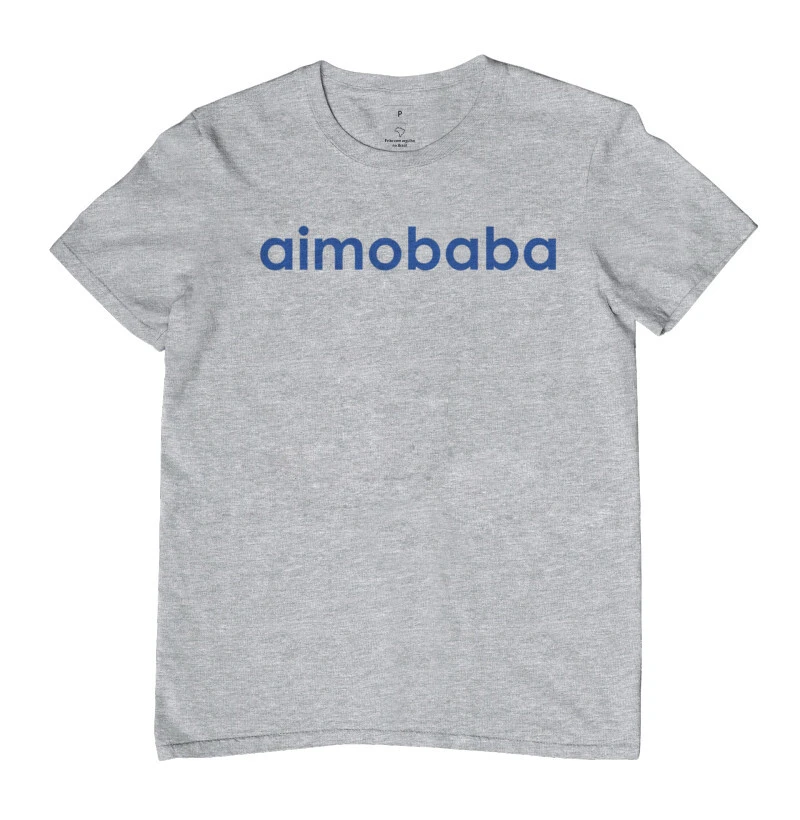 Camiseta Aimobaba 2 masculina cinza mescla
