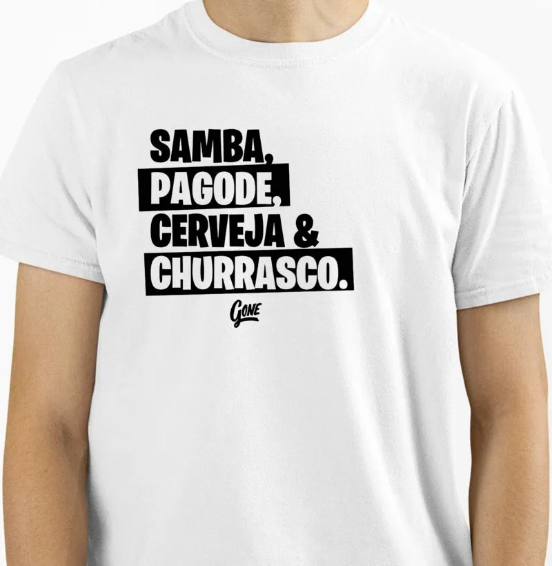 Camisa Samba Pagode Cerveja e Churrasco