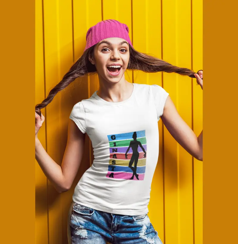 Camiseta Ginástica Artistica - Arco-Íris de Movimento Ginástico