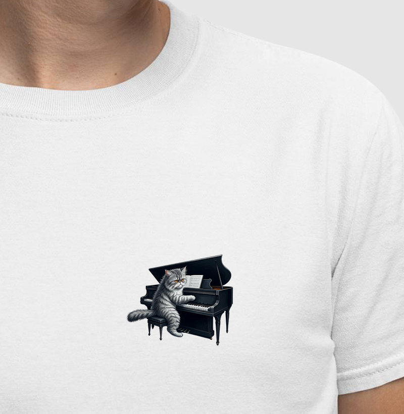 T-shirt Gato Pianista