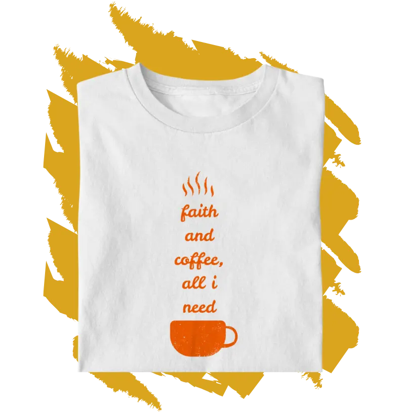Camiseta Cristã - fé e café FEM