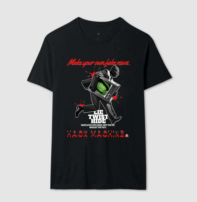 Camiseta Make Your Own Fake News – Open Source Lies Coleção Ctrl+Narrative™ 