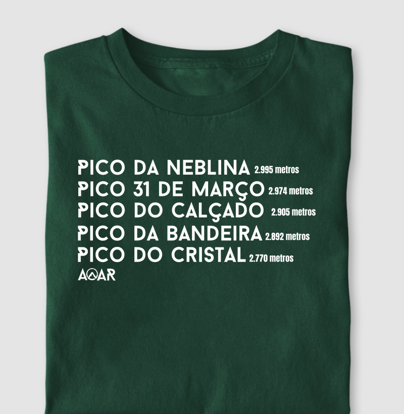 Camiseta Picos mais altos do Brasil
