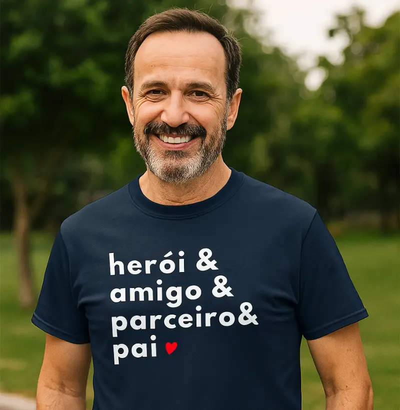 Camiseta "Herói, Amigo, Parceiro"