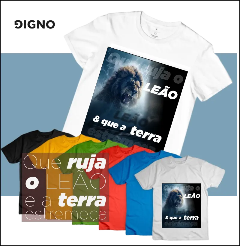 Camisas Gospel Rugido Leão 