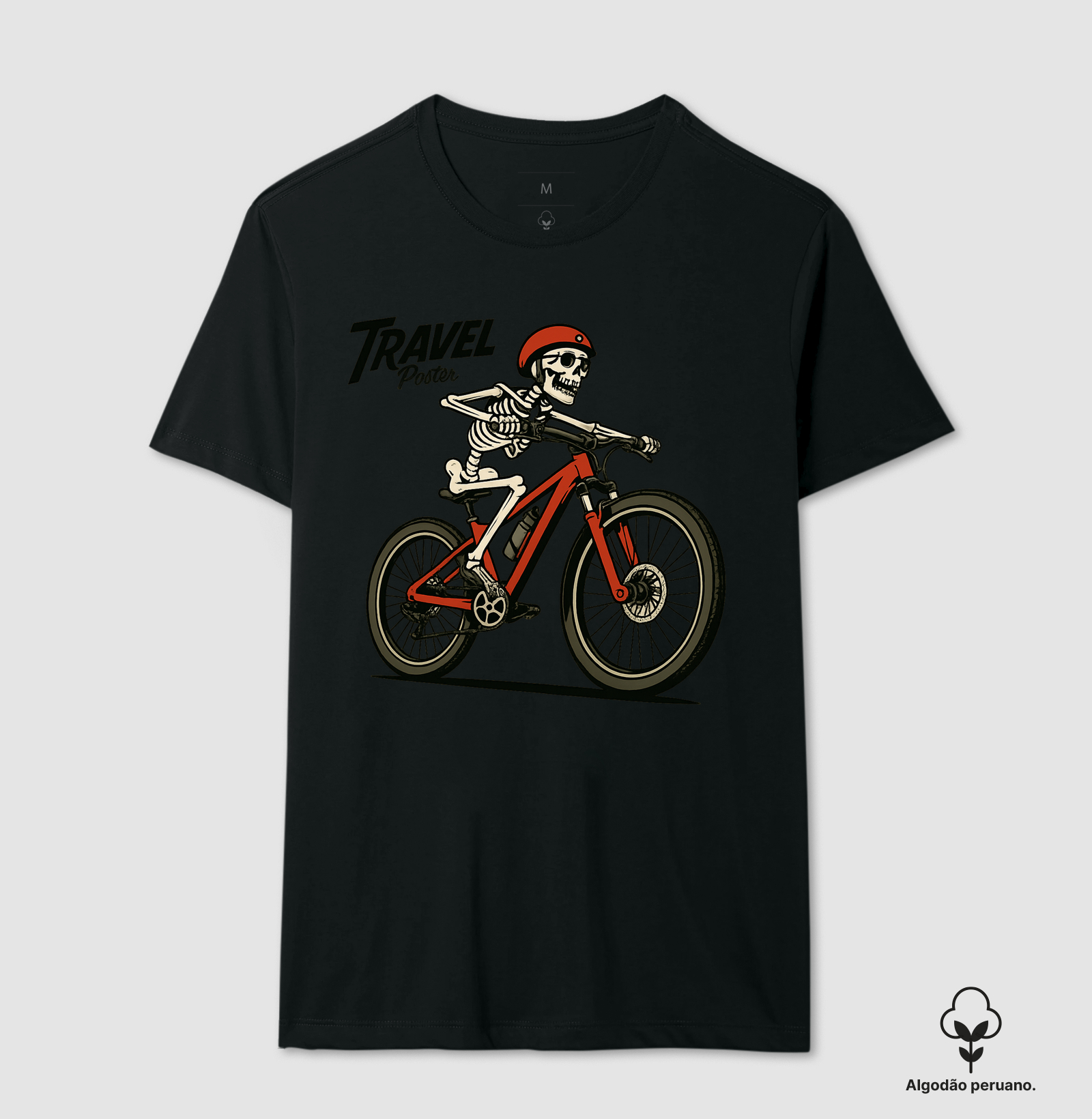 Camiseta Estampa Caveira do Pedal