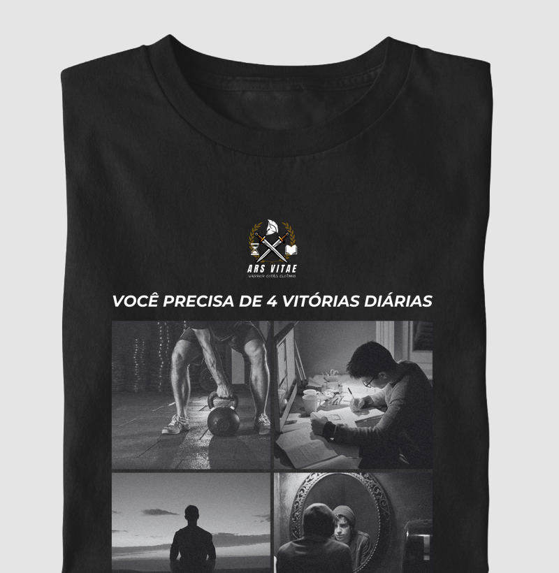 Camiseta "4 Vitórias Diárias" – Forje Seu Destino