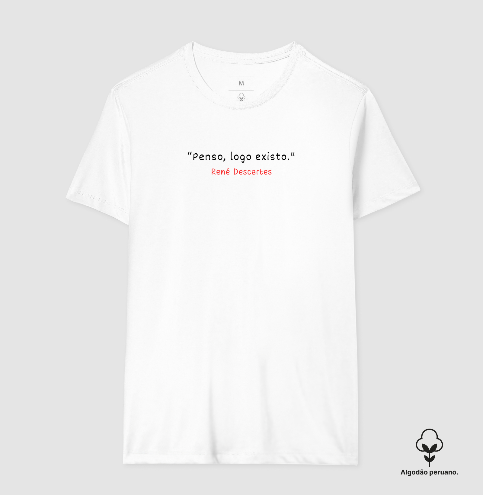 Camiseta Em Algodão Peruano René Descartes Existo