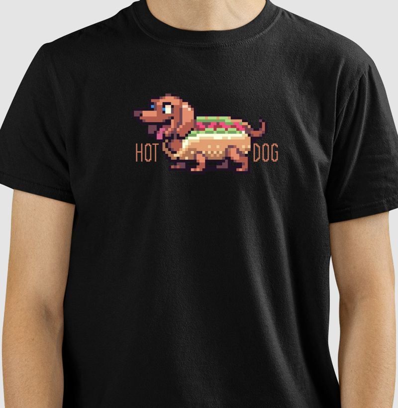 Camiseta HotDog Reset8Bit