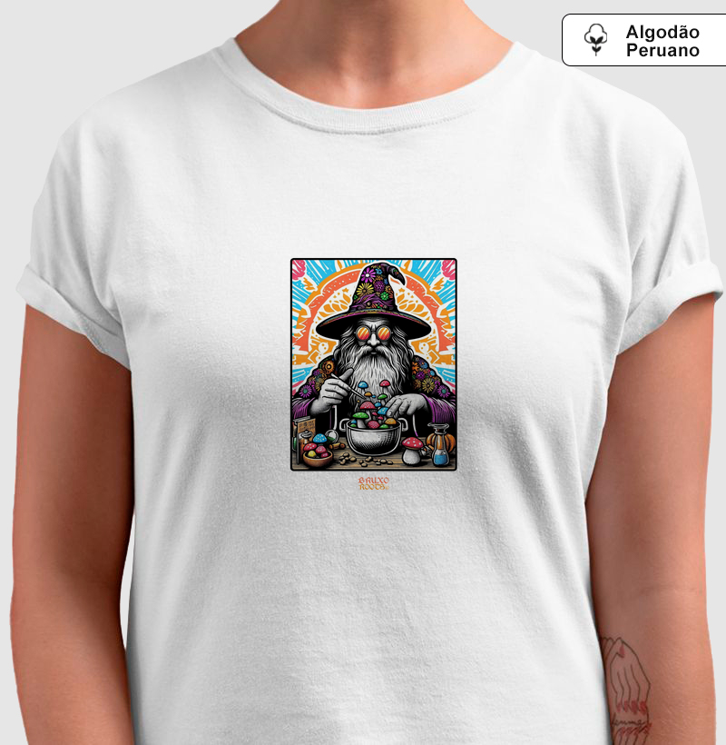 Camiseta Algodão Peruano Poção de Cogumelos