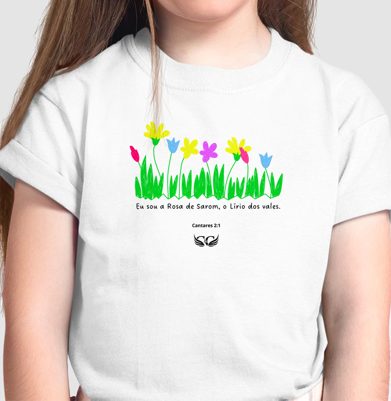 Camiseta Infantil Personalizada Eu Sou O Lírio dos Vales