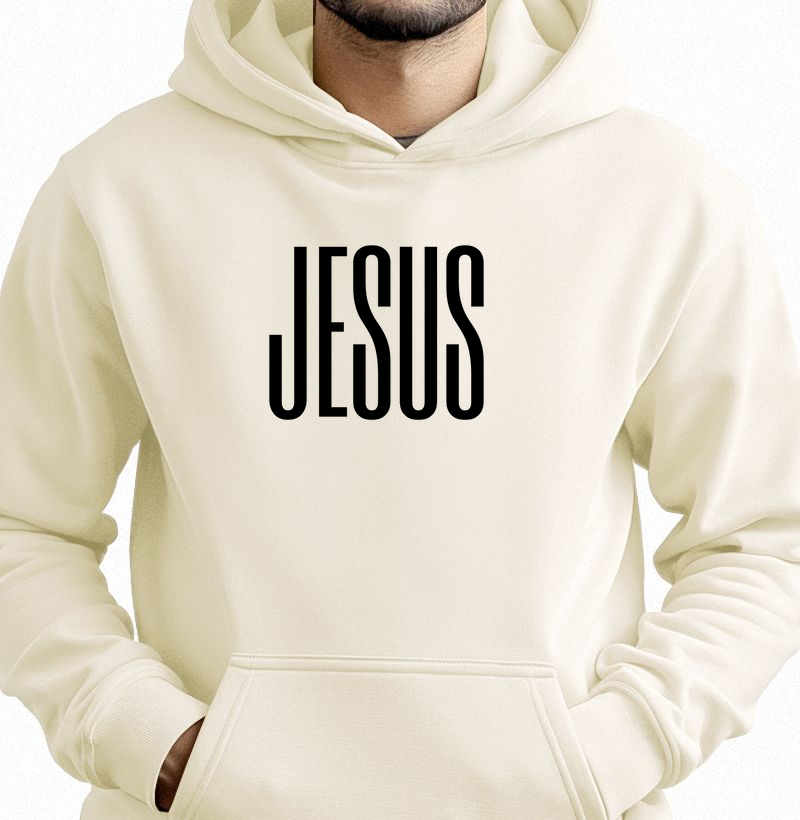 Jesus: Moletom com Bolso - Fé e Simplicidade