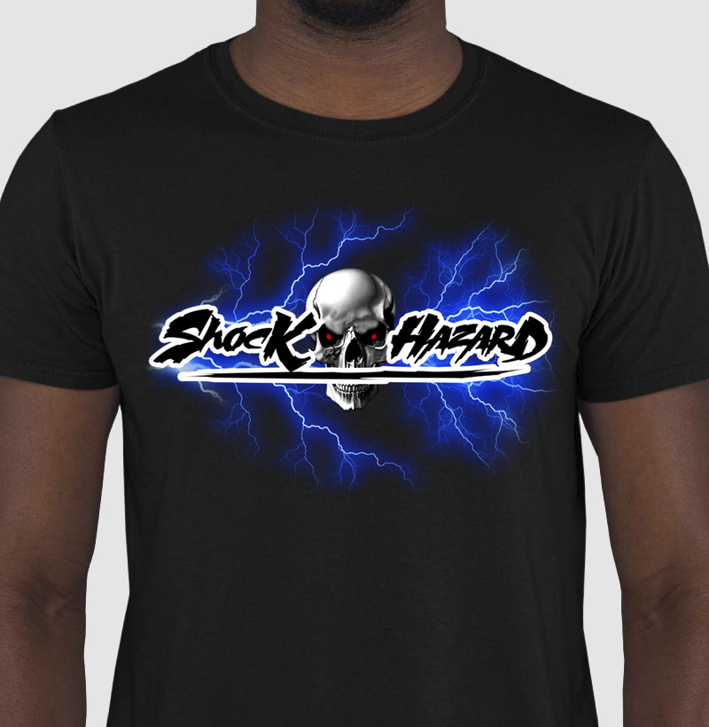 SHOCK HAZARD LOGO AZUL