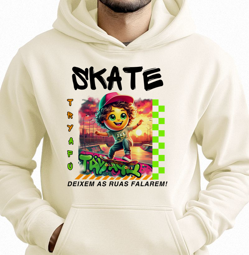 🔥 Moletom Canguru Estampa Exclusiva Try Afú - "Deixem as Ruas Falarem" - Estilo e Atitude nas Ruas! 🔥