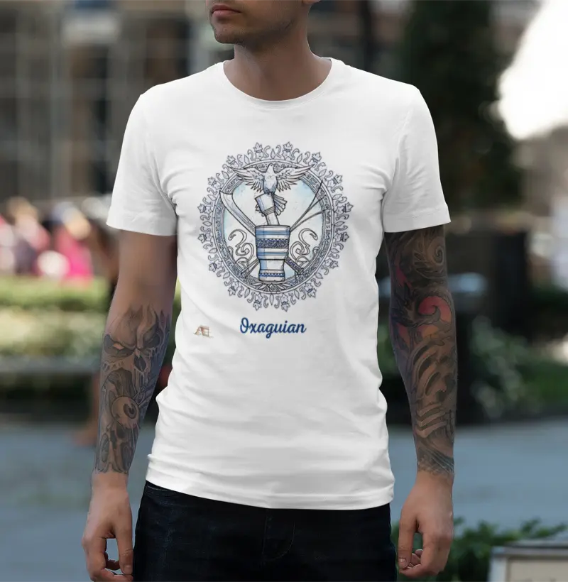 Camiseta Aruanda ê Armas de Oxaguian Sabedoria Jovem em 100% Algodão
