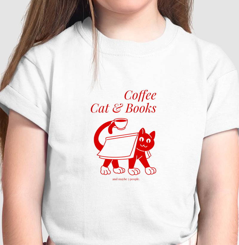 coffee, cat and books - and maybe 3 people