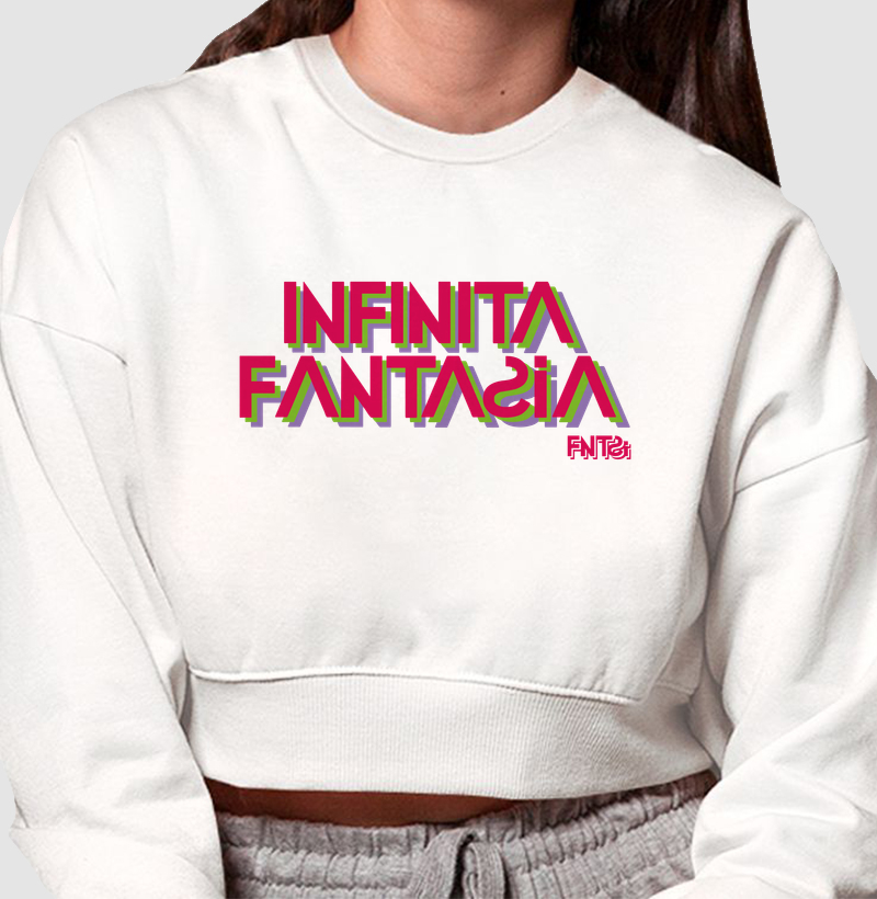 MOLETOM CROPPED "INFINITA FANTASIA" / LETTERING GRANDE