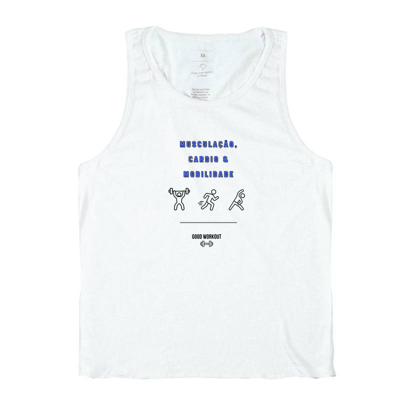 Regata Musculação, Cardio e Mobilidade Branca