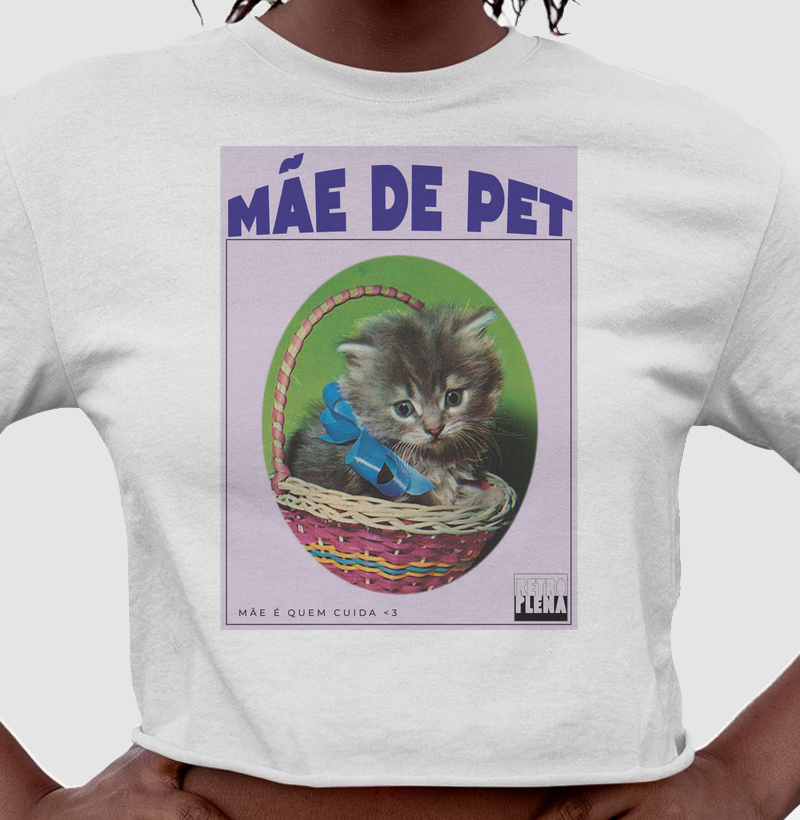Cropped Mãe de Pet Cartaz Gato