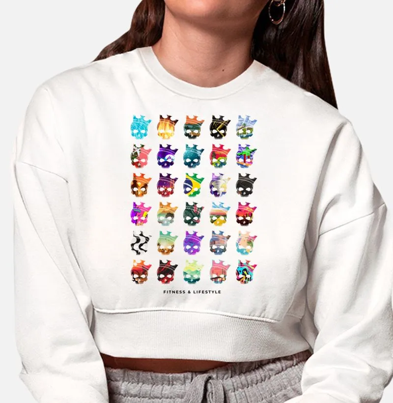 All Skulls - Moletom Cropped