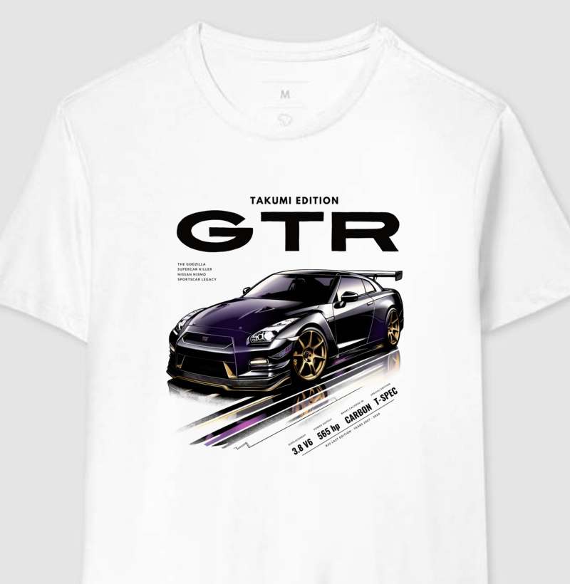 Camiseta Manga Curta Nissan GTR Takumi Edition Clear