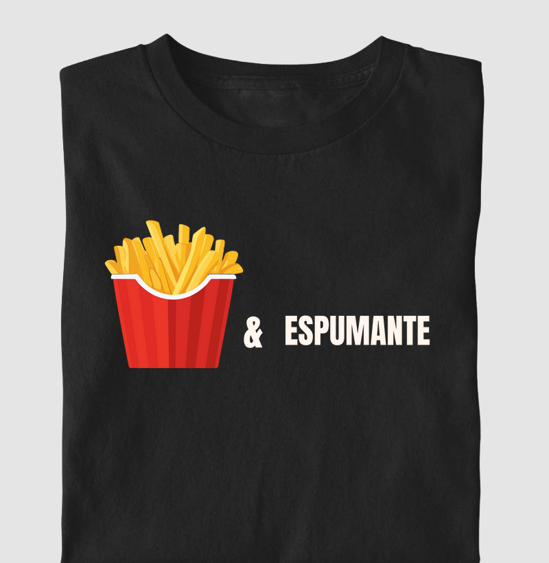 Camiseta Batata Frita e Espumante