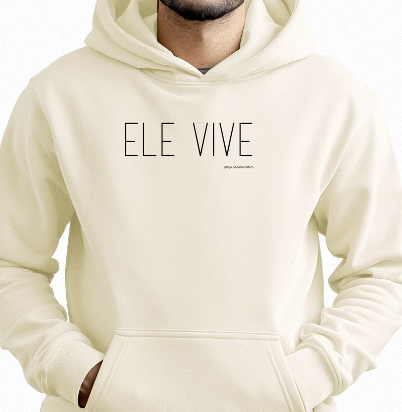 Moletom com Capuz Ele vive