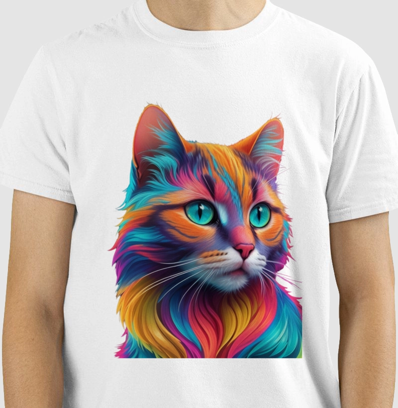 Camiseta Gato Aquarela