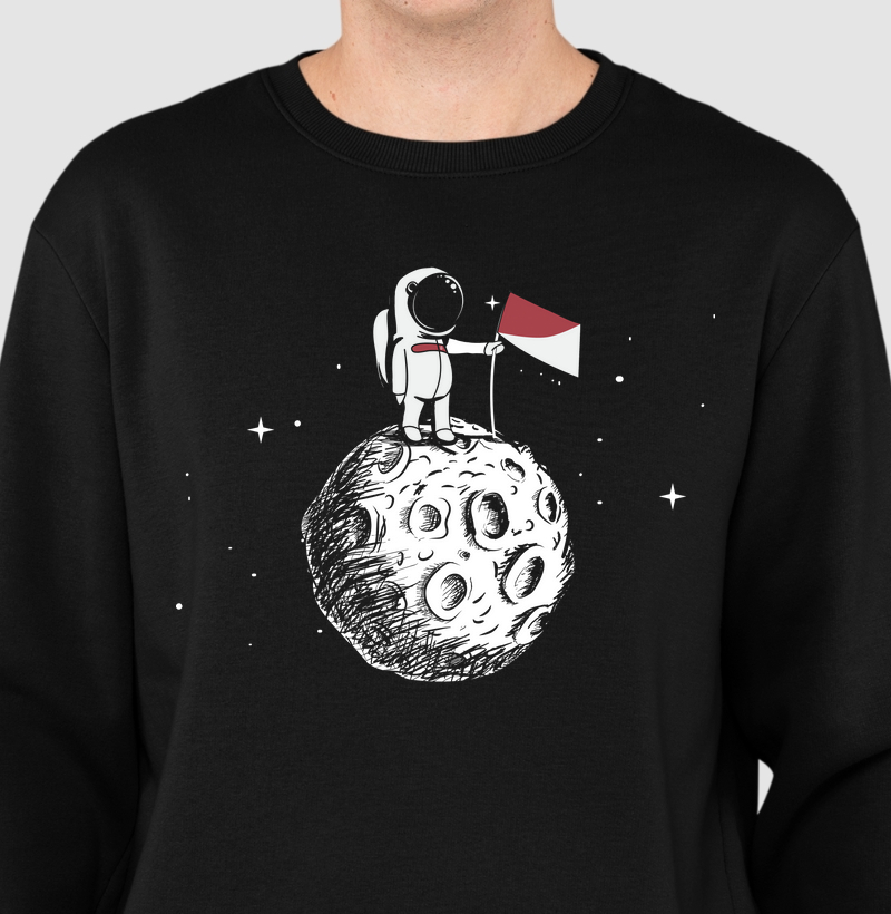 Moletom Astronauta Vermelho e Branco