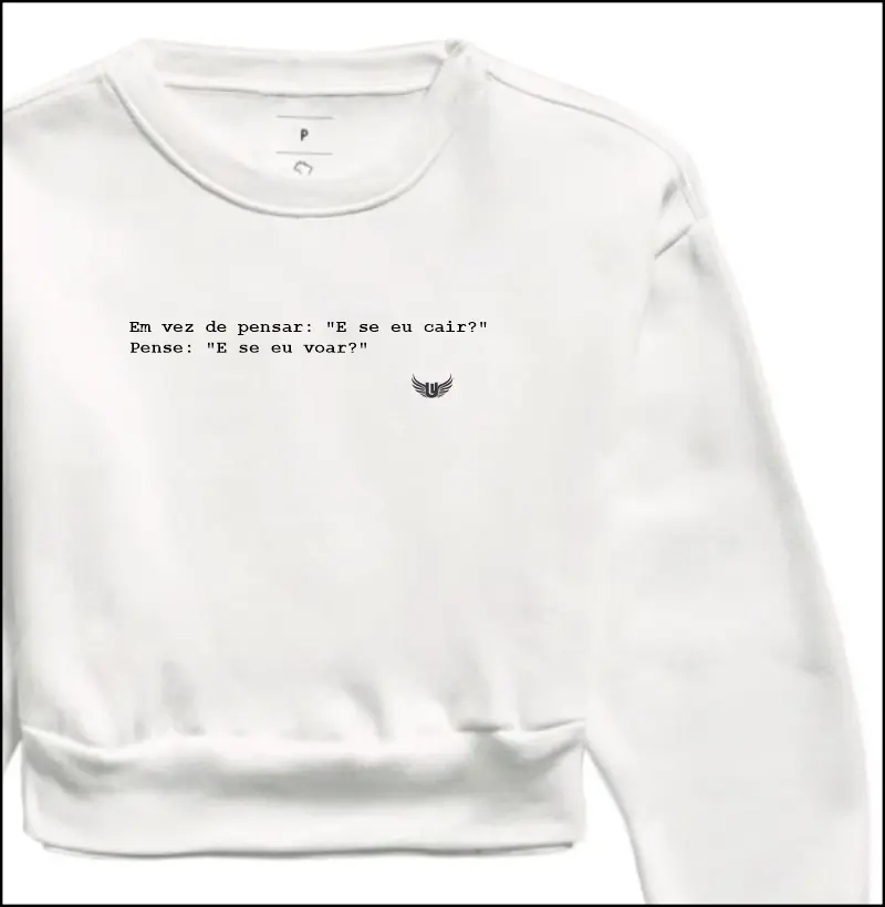 Moletom Cropped Pense Positivo