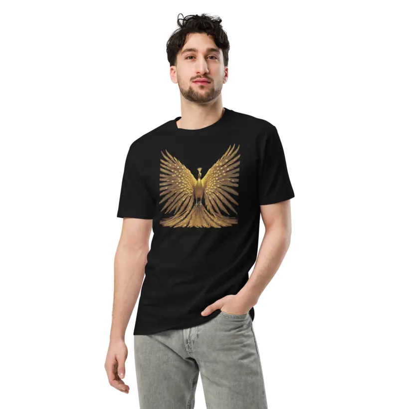 Camiseta Arquétipo Pavão dourado - Luxo e Glamour!