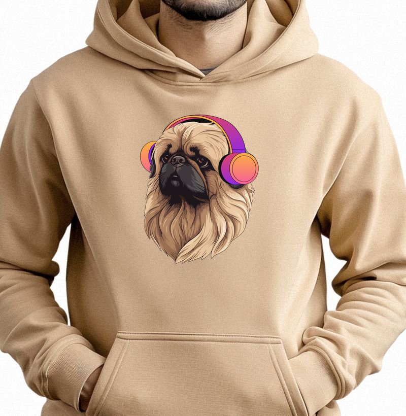 Pequinês de phone de ouvido