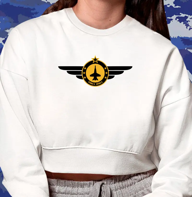FORÇA AÉREA/ Cropped moletom