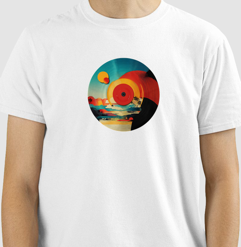 Camiseta Pôr do Sol em Vinil — Soundtrack 80/90 | Posto80