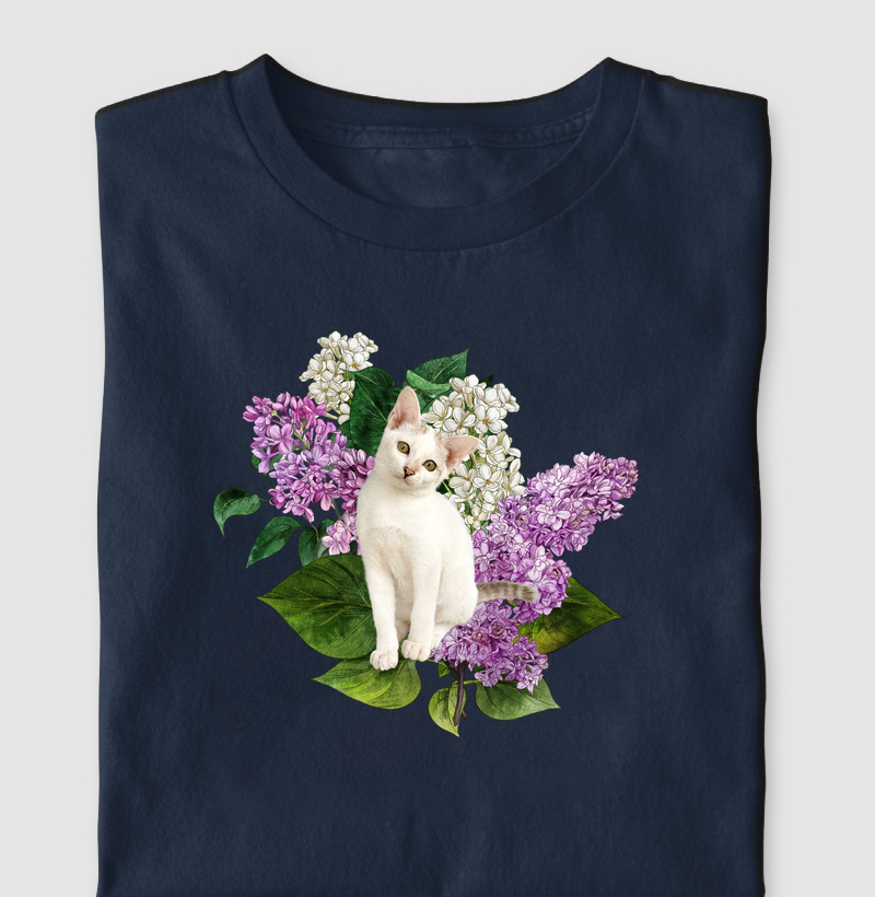 Flores e Felinos Branco Fofo SKU25066