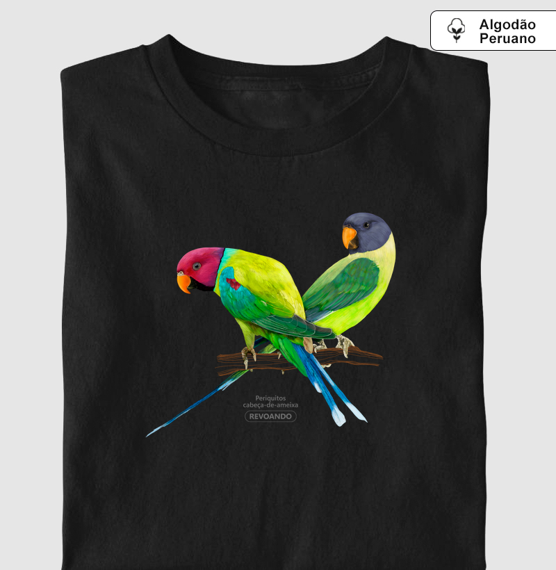 Love Friends - Periquito-cabeça-de-ameixa - Algodão Peruano