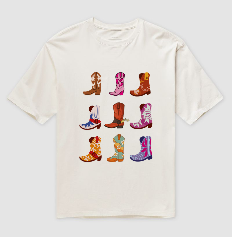 Camiseta Oversized - Western Boots