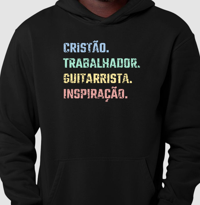 Camisa "Cristão, trabalhador, guitarrista, inspiração"