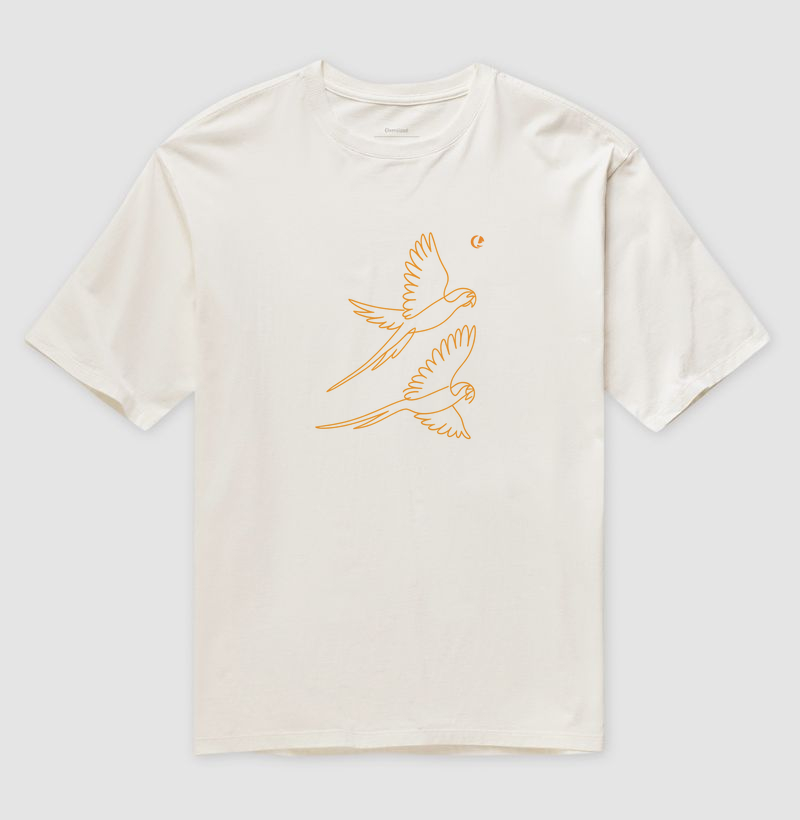 Camiseta Oversized - Araras Voo Contínuo
